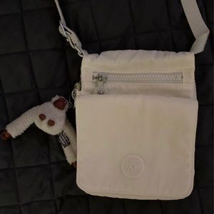 White Kipling Mini Crossbody